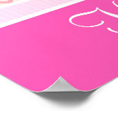 Poster Gymnastique rose À damiers diamants avec Monogramm (Coin)