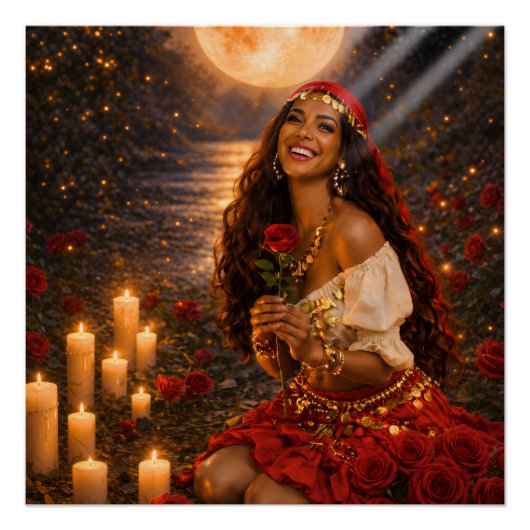 Poster gypsy rouge brillant (Devant)