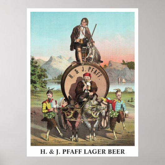 Poster H. & J. Pfaff Lager Beer titre modifiable (Devant)