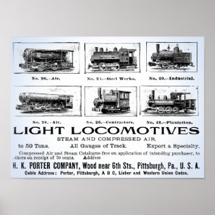 Poster H K Porter & Co.Light Locomotives