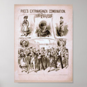 Poster H.M.S. Pinafore Vintage Theater