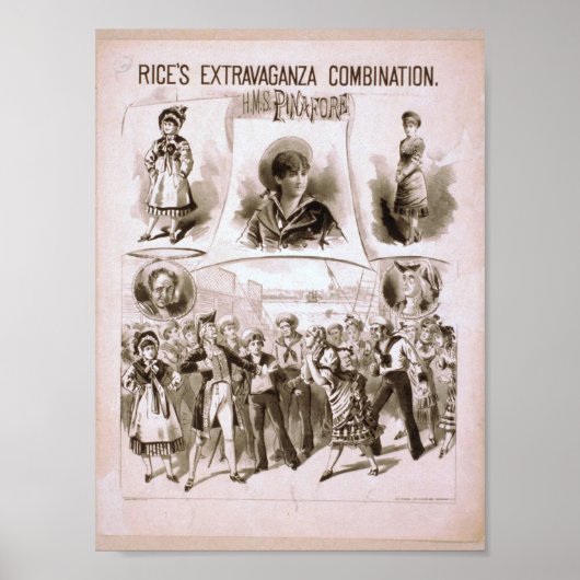 Poster H.M.S. PinaForte Théâtre Vintage (Devant)