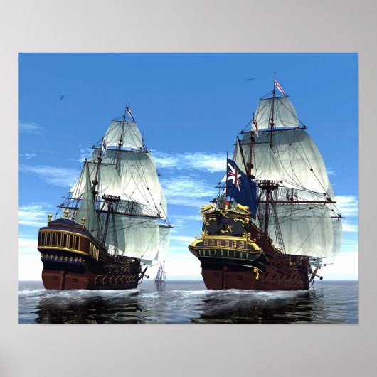 Poster H M S Prince William et Escort (Devant)