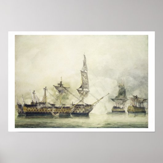 Poster H.M.S. Victory at the Battle of Trafalgar, 1805 ( (Devant)