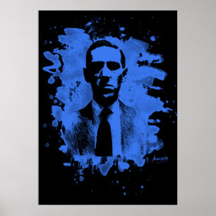 Poster H P Lovecraft tribute (bleu)