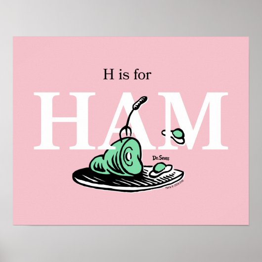 Poster "H pour JAMBON" | Conception de l'alphabet (Devant)