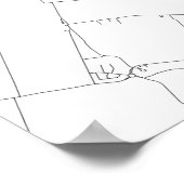 Poster Haarlem, Pays-Bas (noir sur blanc) (Coin)