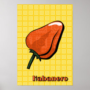 Poster Habanero Chili Pepper