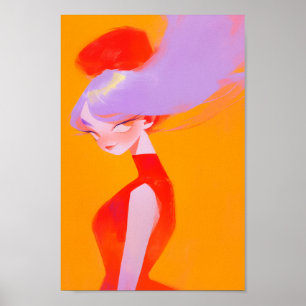 Poster Habillé en rouge