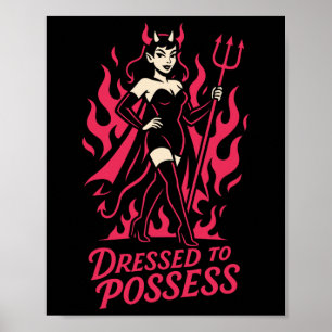 Poster Habillé Pour Posséder Drôle Y Devil Costume Hallow