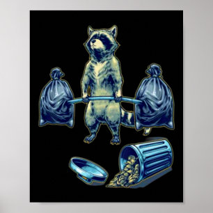 Poster Habillement Raccoon Poids Bodybuilding Convient