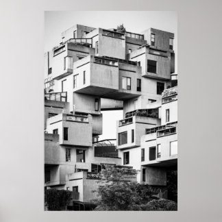 Poster Habitat 67 Montréal Monochrome