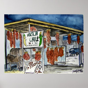 Poster hachage chili new mexico art