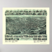 Poster Hackensack, NJ Panoramic Map - 1896 (Devant)