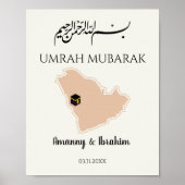 Poster Hadj personnalisé instantané ou Umrah Moubarak isl (Devant)