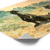 Poster Hadrosaures au bord d'un lac (Coin)