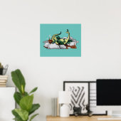 Poster Hadrosaurus Se Détendre Dans Un Jacuzzi. (Bureau à domicile)