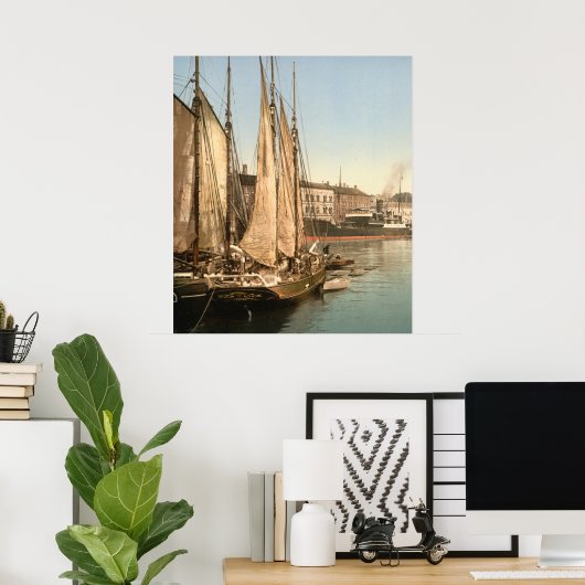 Poster Hafenstrasse de Copenhague, Danemark (Bureau à domicile)