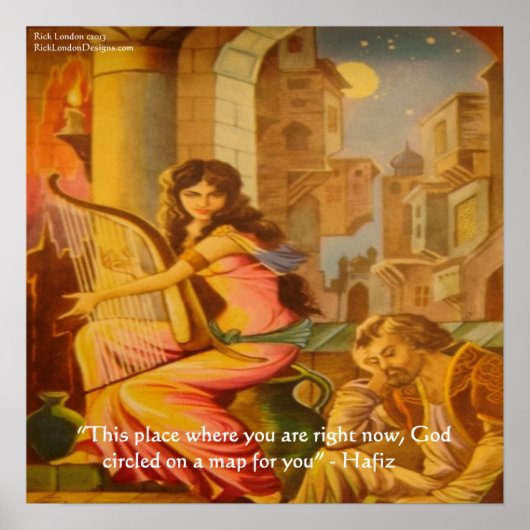 Poster Hafiz "Le Cercle de Dieu" Citation de la sagesse (Devant)