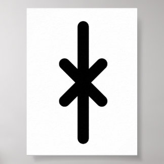 Poster HAGALAZ Rune nordique (Grêle, Transformation, Cris