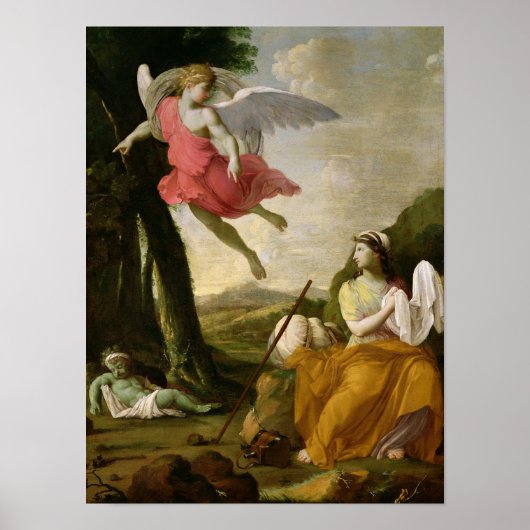 Poster Hagar et Ismaël Secourus par l'Ange, c.1648 (Devant)