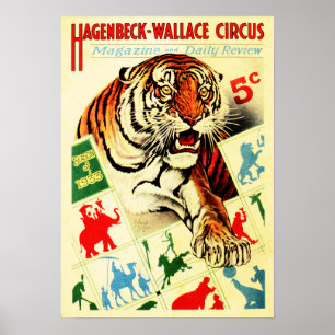 Poster HAGENBECK WALLACE CIRCUS Magazine Revue Couverture