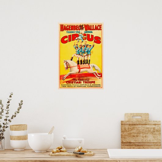 Poster Hagenbeck Wallace Formé Animal USA Circus Troupe (Cuisine)