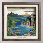 Poster Haida Gwaii B.C. Canada Paper Collage Diorama (Devant)