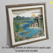 Poster Haida Gwaii B.C. Canada Paper Collage Diorama