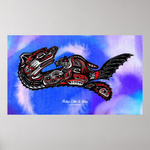 Poster "HAIDA SPIRIT" Mother Otter & Baby Haida Art Impri