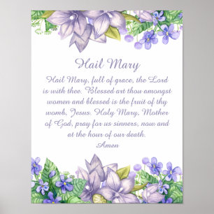 Poster Hail Mary Catholique Prière Christian