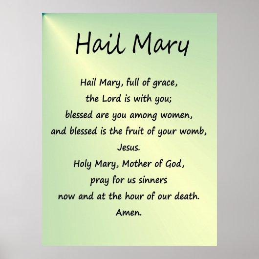 Poster ~ Hail Mary Christelijk Prayer (Voorkant)