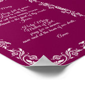 Poster Hail Mary Prayer Elegant Burgundy Ivory Botanicals (Coin)