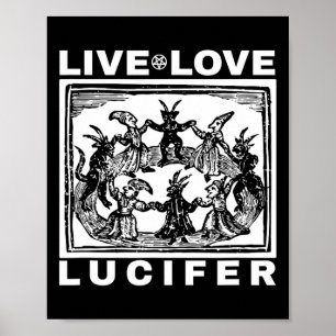 Poster Hail Satan Live Love Lucifer Avec Danser Démons O