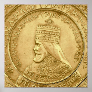 Poster Haile Selassie HIM Jah Rastafari présentoir