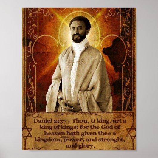 Poster Haile Selassie Lion Rasta Solomon Jah Rastafari (Devant)
