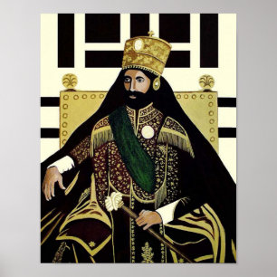 Poster Haile Selassie Lion Rasta Solomon Jah Tramafari