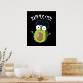 Poster Hair-vocado Drôle Avocado Puns Dark BG (Cuisine)