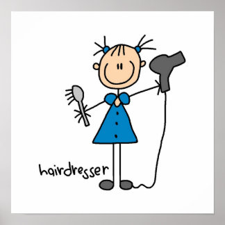 Poster Hairdresser Stick Figure