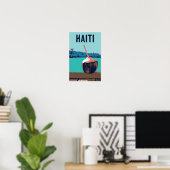 Poster Haïti délicieuse boisson de coco carte postale (Bureau à domicile)