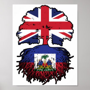 Poster Haïti Haïti Royaume-Uni drapeau des racines de l'a