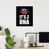 Poster Haïti It's In My DNA Haitian Flag (Bureau à domicile)