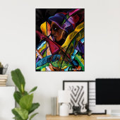 Poster Haitienne en Vitraux (Bureau à domicile)