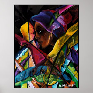 Poster Haitienne en Vitraux I - en verre liquide