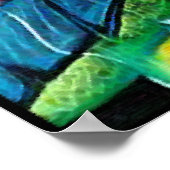 Poster Haitienne en Vitraux IV - entoilage de pastel (Coin)