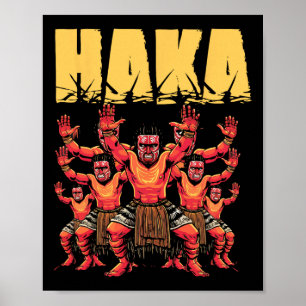 Poster Haka Dance Maori Funny New Zealand Culture Outdoor