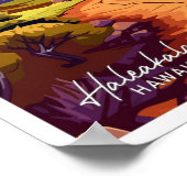 Poster Haleakala Hawaii voyage illustration Vintage (Coin)