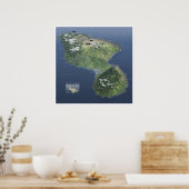 Poster Haleakala-kaart (Keuken)
