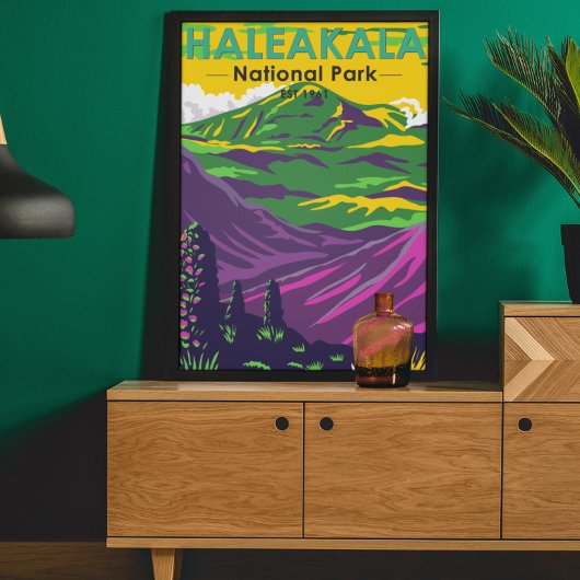 Poster Haleakala National Park Hawaii Vintage