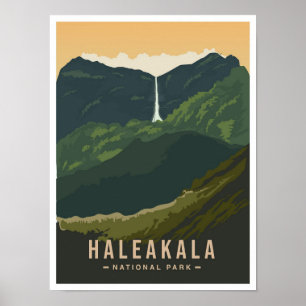 Poster Haleakala Parc national Hawaï USA Voyage 